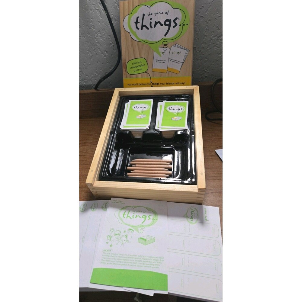 The Game of Things Adult Version Wooden Box by Parker Brothers Complete 100%